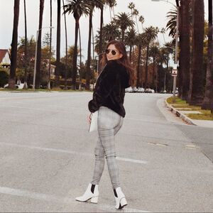 Glen plaid print pants